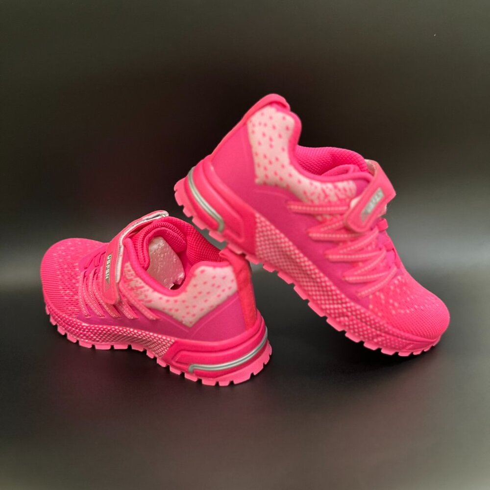 Kids UBFEN Sneakers PINK Boys/Girls for Running Athletic Walking Sz 34